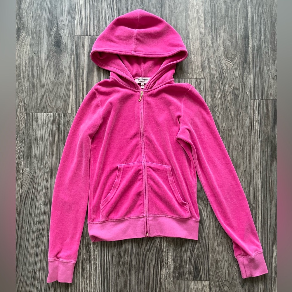 Juicy Couture Hot Pink Velour Zip Up Small